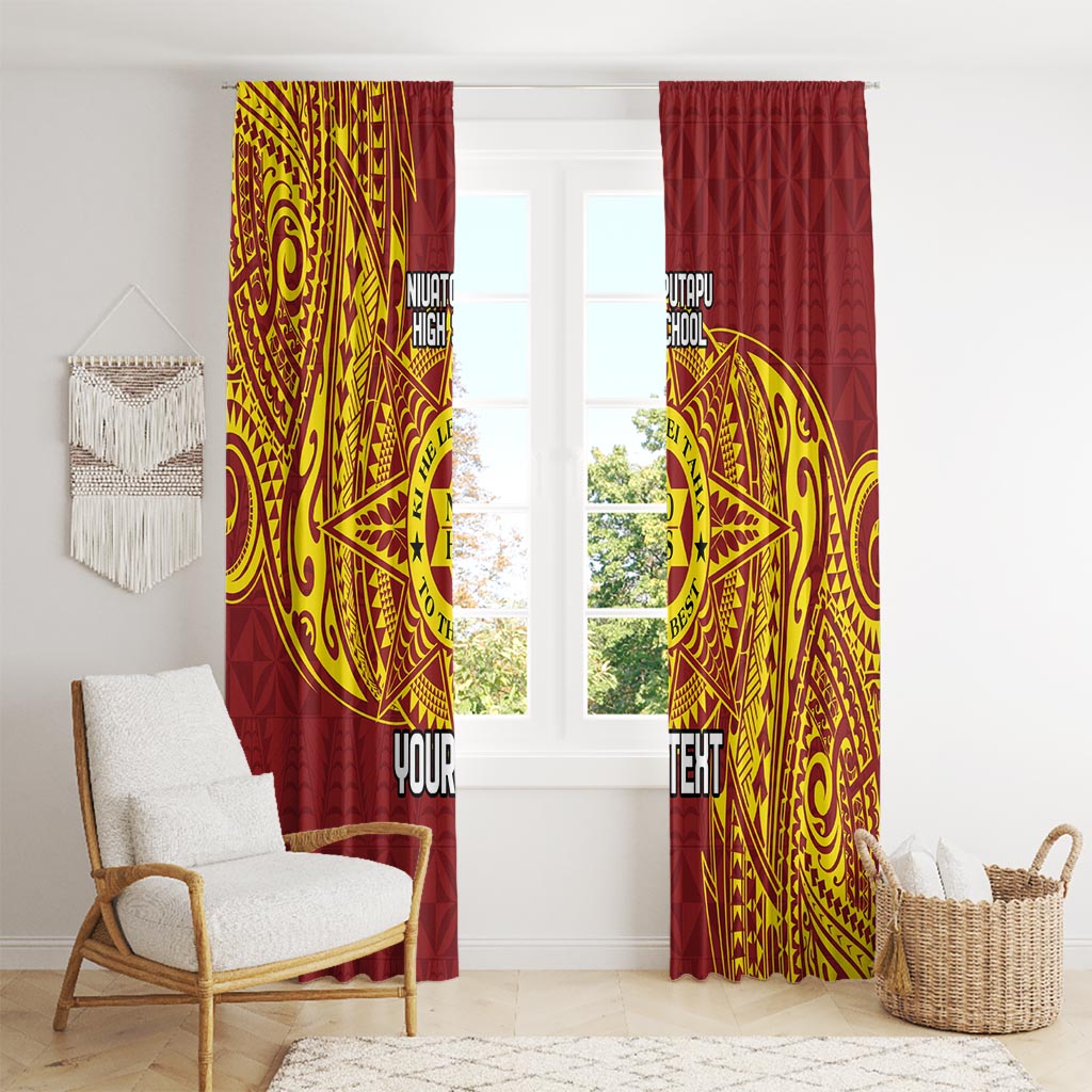 Personalised Tonga Niuatoputapu High School Window Curtain Special Kupesi Pattern LT9 - Polynesian Pride
