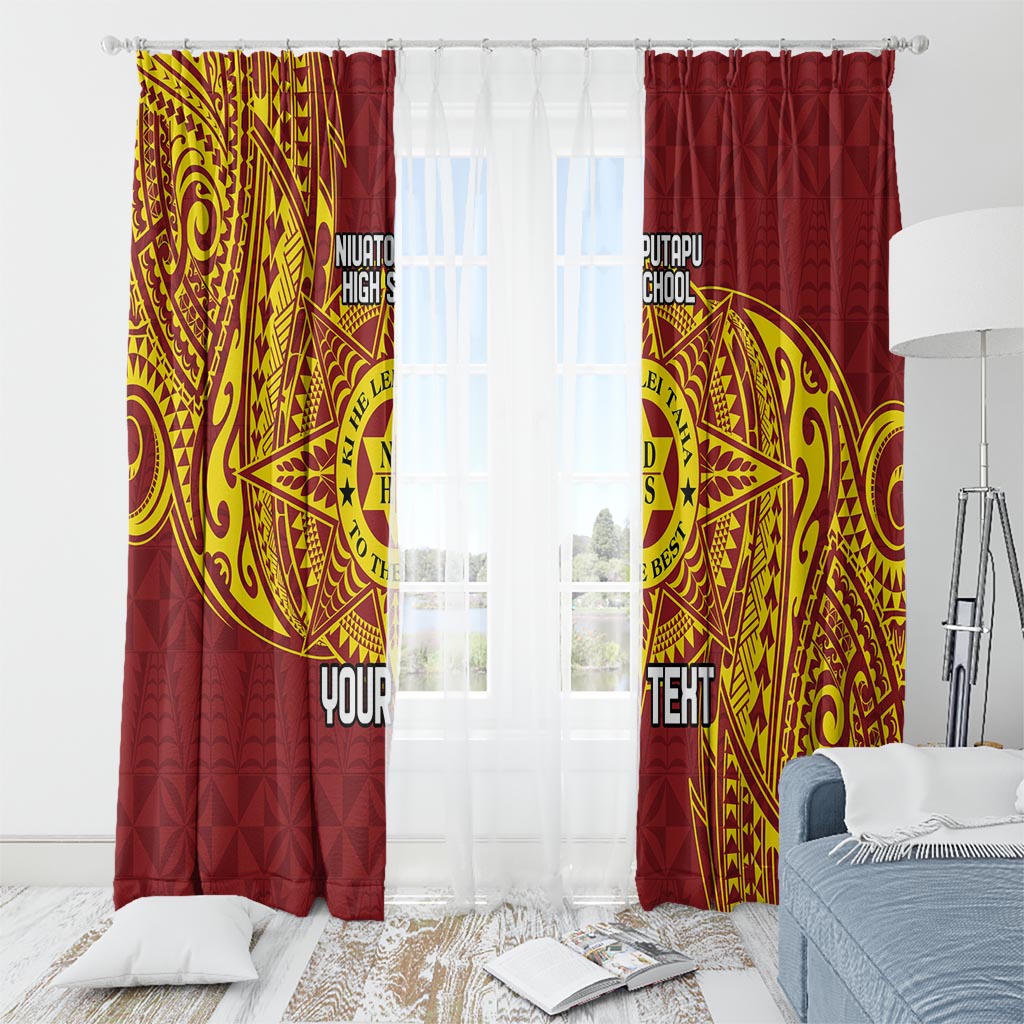 Personalised Tonga Niuatoputapu High School Window Curtain Special Kupesi Pattern LT9 - Polynesian Pride