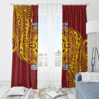 Personalised Tonga Niuatoputapu High School Window Curtain Special Kupesi Pattern LT9 - Polynesian Pride