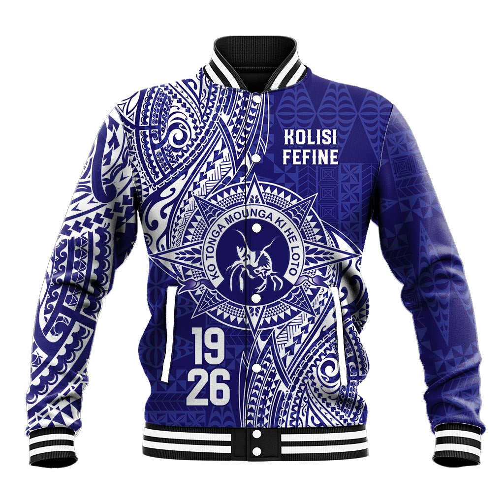 Personalised Tonga Queen Salote College Baseball Jacket Kolisi Fefine 1926 Special Kupesi Pattern