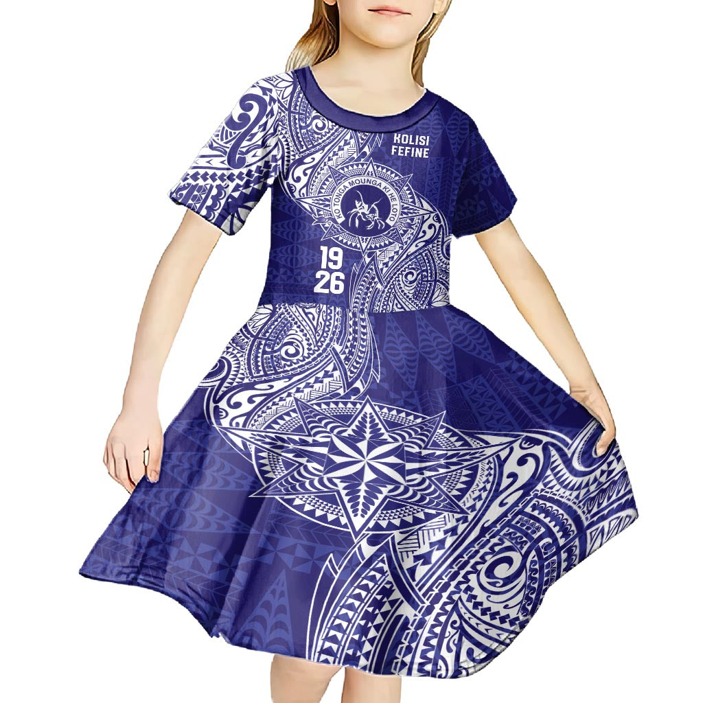 Personalised Tonga Queen Salote College Kid Short Sleeve Dress Kolisi Fefine 1926 Special Kupesi Pattern