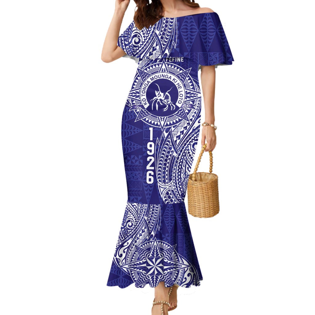 Personalised Tonga Queen Salote College Mermaid Dress Kolisi Fefine 1926 Special Kupesi Pattern