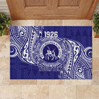 Personalised Tonga Queen Salote College Rubber Doormat Kolisi Fefine 1926 Special Kupesi Pattern