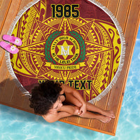 Personalised Tonga Vava'u High School Beach Blanket Since 1985 Special Kupesi Pattern LT9 - Polynesian Pride