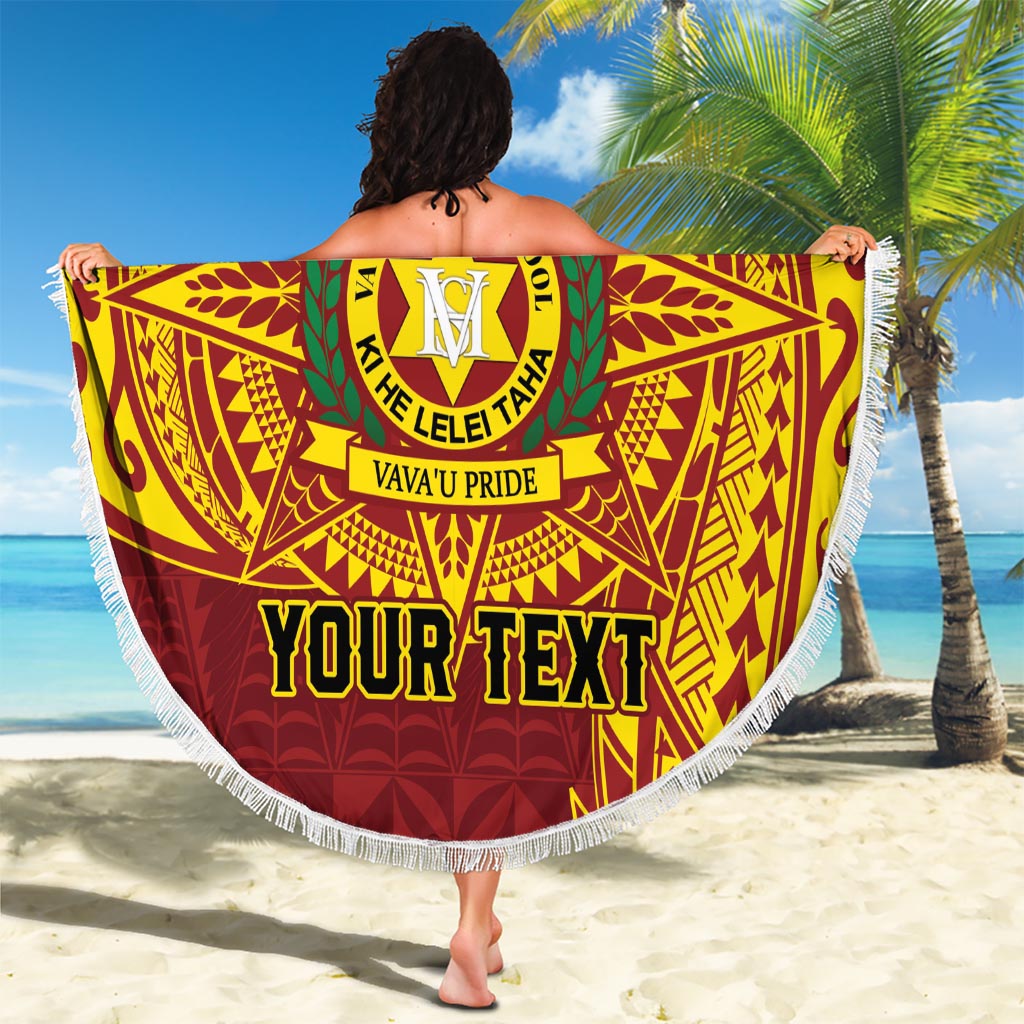 Personalised Tonga Vava'u High School Beach Blanket Since 1985 Special Kupesi Pattern LT9 - Polynesian Pride