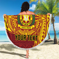 Personalised Tonga Vava'u High School Beach Blanket Since 1985 Special Kupesi Pattern LT9 - Polynesian Pride