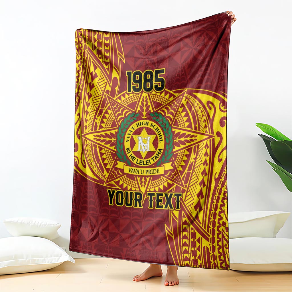 Personalised Tonga Vava'u High School Blanket Since 1985 Special Kupesi Pattern LT9 - Polynesian Pride