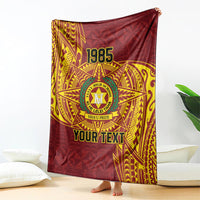 Personalised Tonga Vava'u High School Blanket Since 1985 Special Kupesi Pattern LT9 - Polynesian Pride
