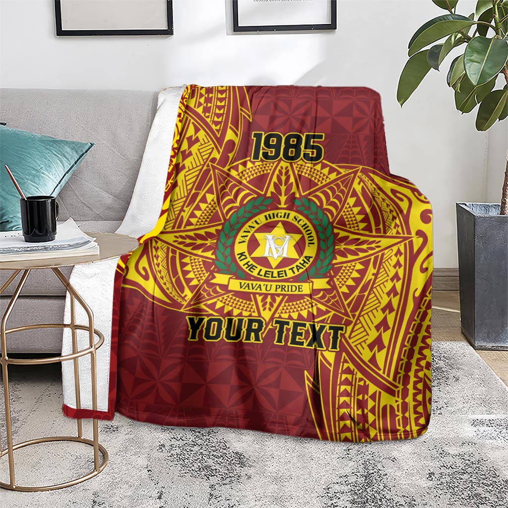 Personalised Tonga Vava'u High School Blanket Since 1985 Special Kupesi Pattern LT9 - Polynesian Pride