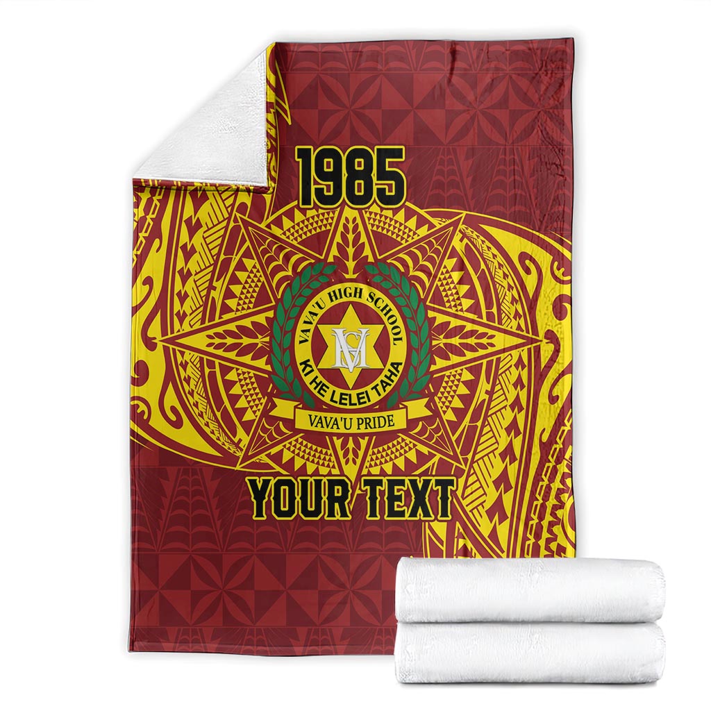 Personalised Tonga Vava'u High School Blanket Since 1985 Special Kupesi Pattern LT9 - Polynesian Pride