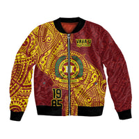 Personalised Tonga Vava'u High School Bomber Jacket Since 1985 Special Kupesi Pattern LT9 Unisex Red - Polynesian Pride