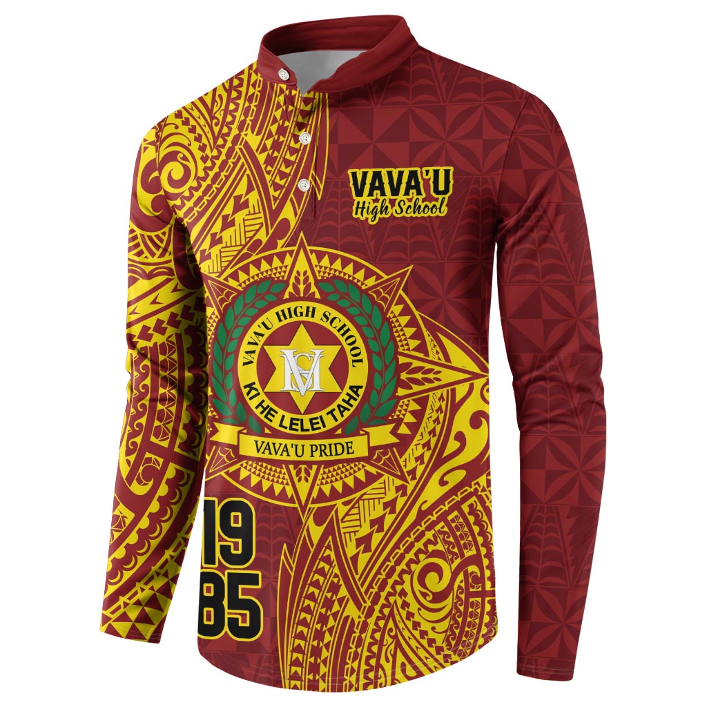 Personalised Tonga Vava'u High School Button Sweatshirt Since 1985 Special Kupesi Pattern LT9 - Polynesian Pride