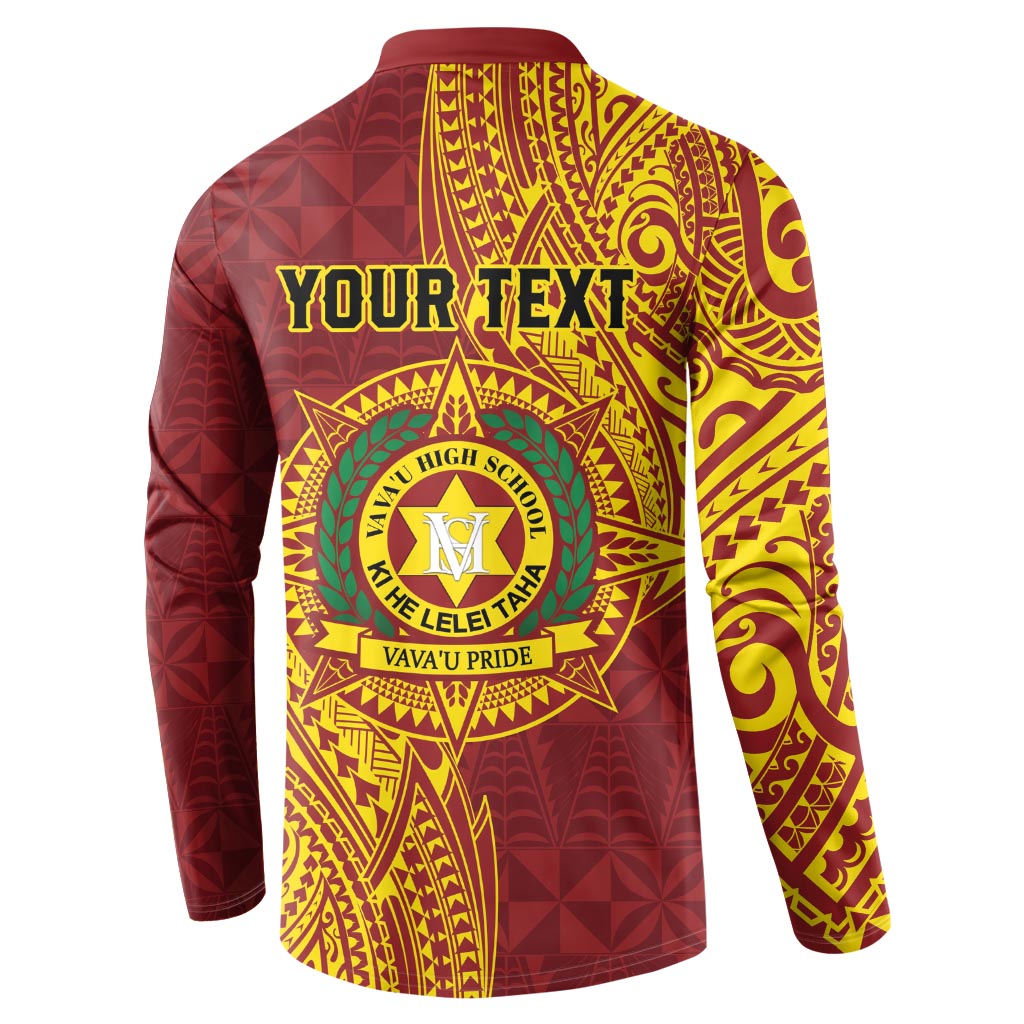 Personalised Tonga Vava'u High School Button Sweatshirt Since 1985 Special Kupesi Pattern LT9 - Polynesian Pride