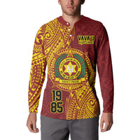 Personalised Tonga Vava'u High School Button Sweatshirt Since 1985 Special Kupesi Pattern LT9 - Polynesian Pride