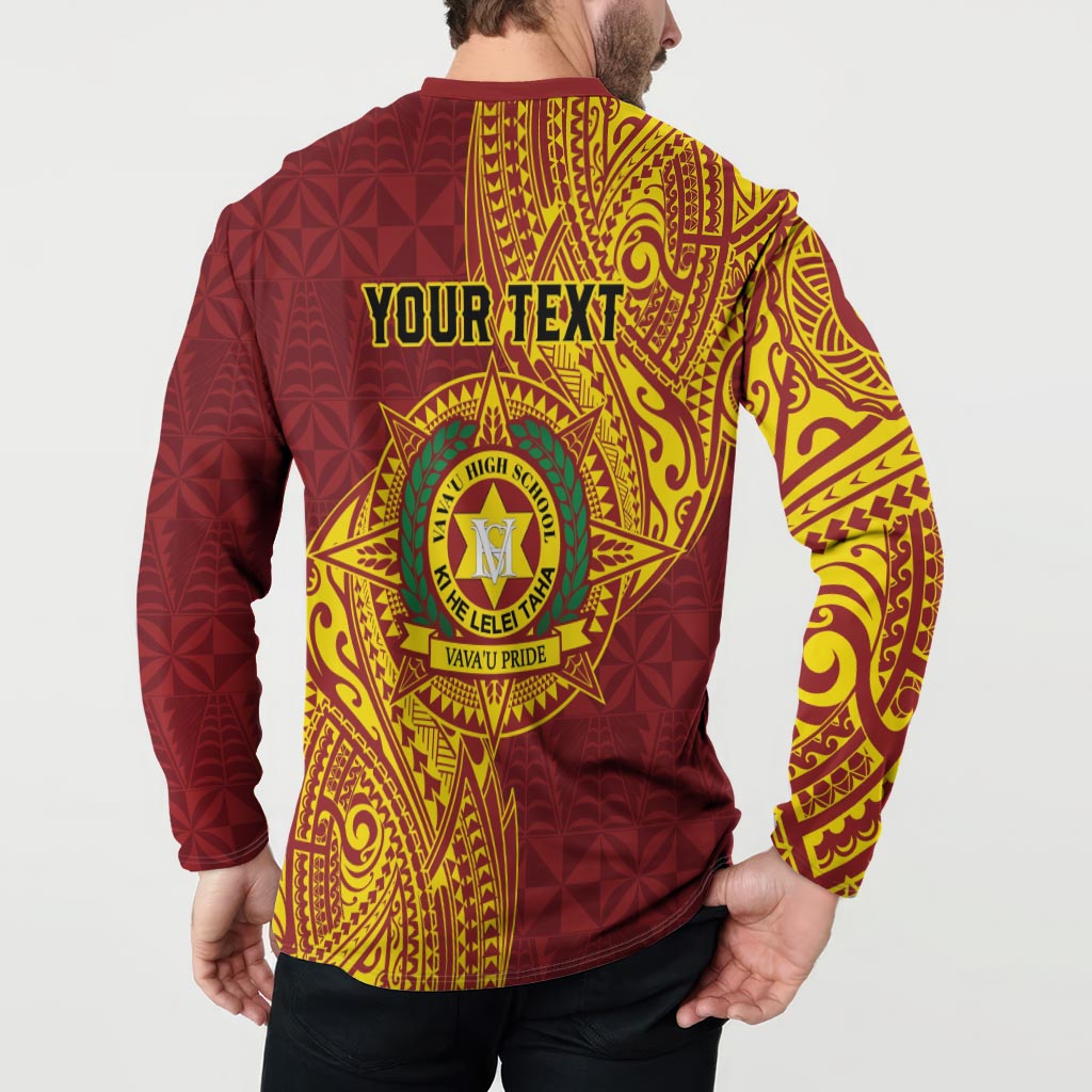 Personalised Tonga Vava'u High School Button Sweatshirt Since 1985 Special Kupesi Pattern LT9 - Polynesian Pride