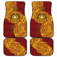 Personalised Tonga Vava'u High School Car Mats Since 1985 Special Kupesi Pattern LT9 - Polynesian Pride