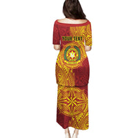 Personalised Tonga Vava'u High School Family Matching Puletasi and Hawaiian Shirt Since 1985 Special Kupesi Pattern