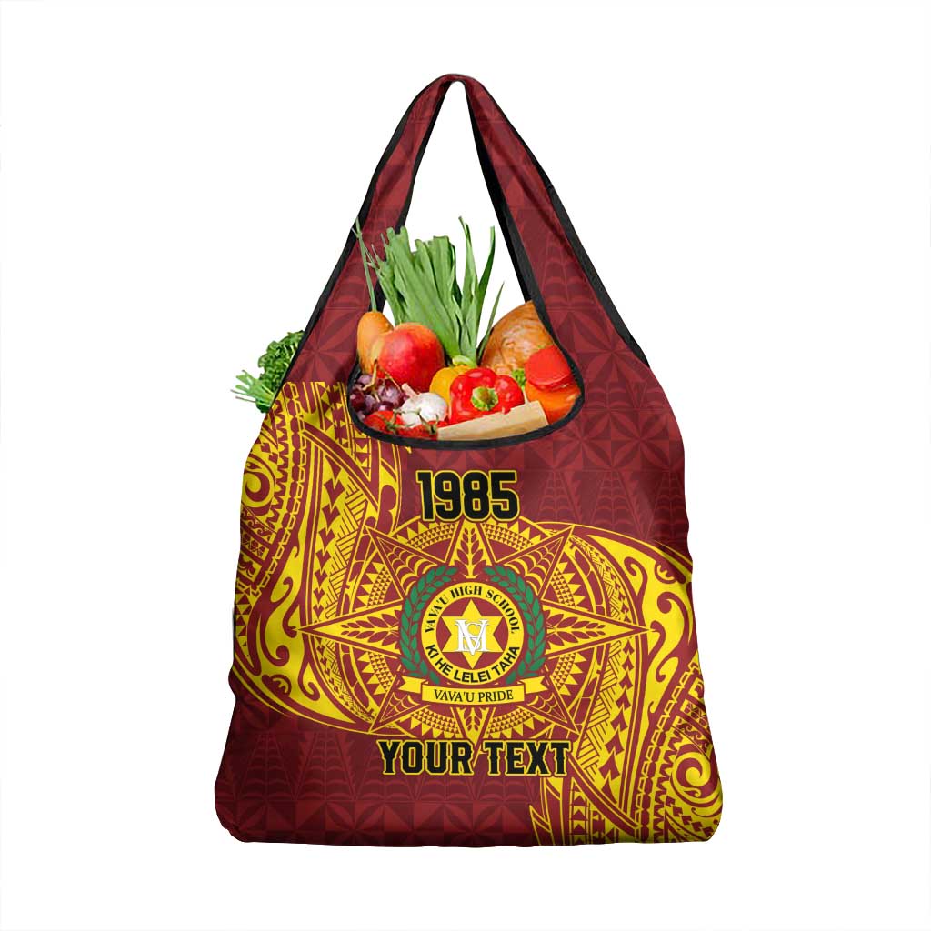 Personalised Tonga Vava'u High School Grocery Bag Since 1985 Special Kupesi Pattern LT9 1-pack One Size Red - Polynesian Pride
