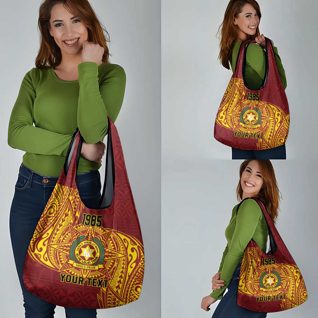 Personalised Tonga Vava'u High School Grocery Bag Since 1985 Special Kupesi Pattern LT9 - Polynesian Pride