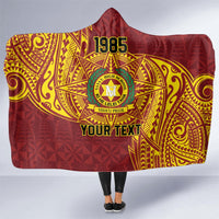 Personalised Tonga Vava'u High School Hooded Blanket Since 1985 Special Kupesi Pattern LT9 One Size Red - Polynesian Pride