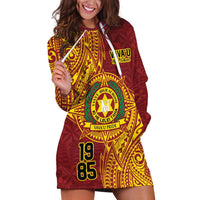 Personalised Tonga Vava'u High School Hoodie Dress Since 1985 Special Kupesi Pattern LT9 Red - Polynesian Pride