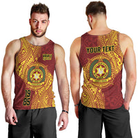 Personalised Tonga Vava'u High School Men Tank Top Since 1985 Special Kupesi Pattern LT9 - Polynesian Pride