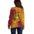Personalised Tonga Vava'u High School Off Shoulder Sweater Since 1985 Special Kupesi Pattern