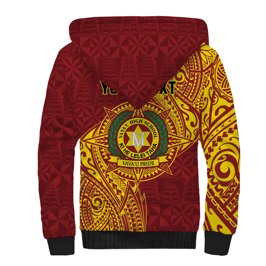 Personalised Tonga Vava'u High School Sherpa Hoodie Since 1985 Special Kupesi Pattern LT9 - Polynesian Pride