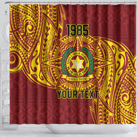 Personalised Tonga Vava'u High School Shower Curtain Since 1985 Special Kupesi Pattern