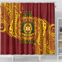 Personalised Tonga Vava'u High School Shower Curtain Since 1985 Special Kupesi Pattern