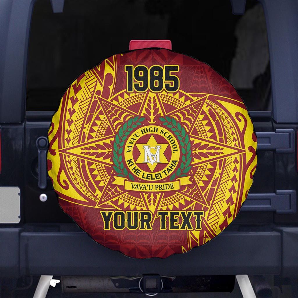 Personalised Tonga Vava'u High School Spare Tire Cover Since 1985 Special Kupesi Pattern LT9 - Polynesian Pride
