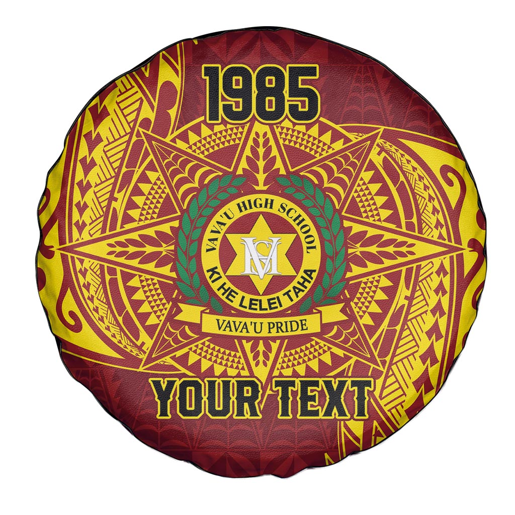 Personalised Tonga Vava'u High School Spare Tire Cover Since 1985 Special Kupesi Pattern LT9 - Polynesian Pride