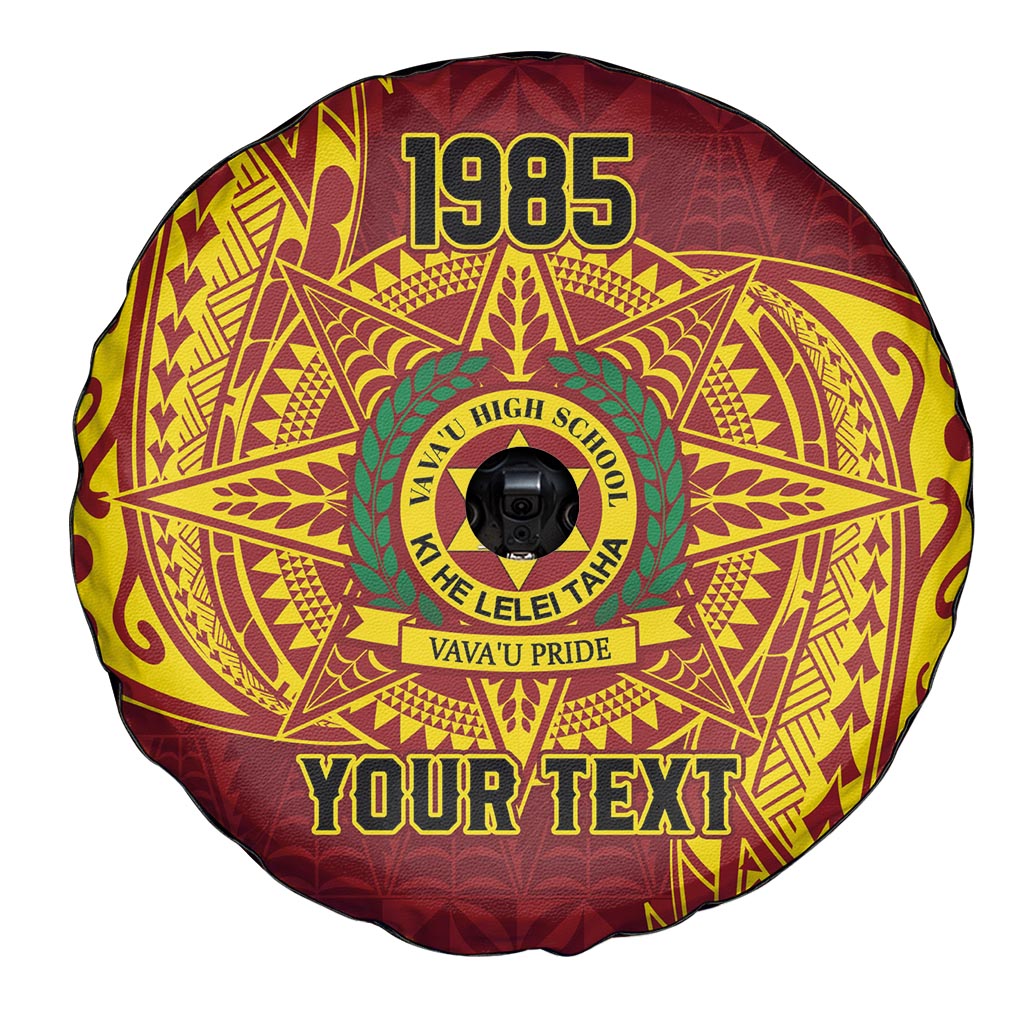 Personalised Tonga Vava'u High School Spare Tire Cover Since 1985 Special Kupesi Pattern LT9 - Polynesian Pride