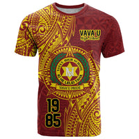 Personalised Tonga Vava'u High School T Shirt Since 1985 Special Kupesi Pattern LT9 Red - Polynesian Pride
