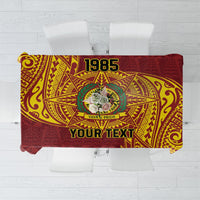 Personalised Tonga Vava'u High School Tablecloth Since 1985 Special Kupesi Pattern LT9 Red - Polynesian Pride