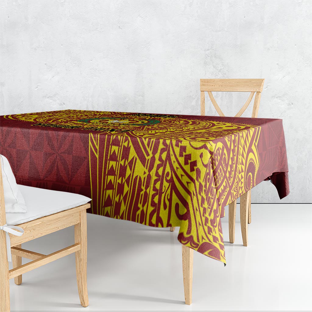 Personalised Tonga Vava'u High School Tablecloth Since 1985 Special Kupesi Pattern LT9 - Polynesian Pride