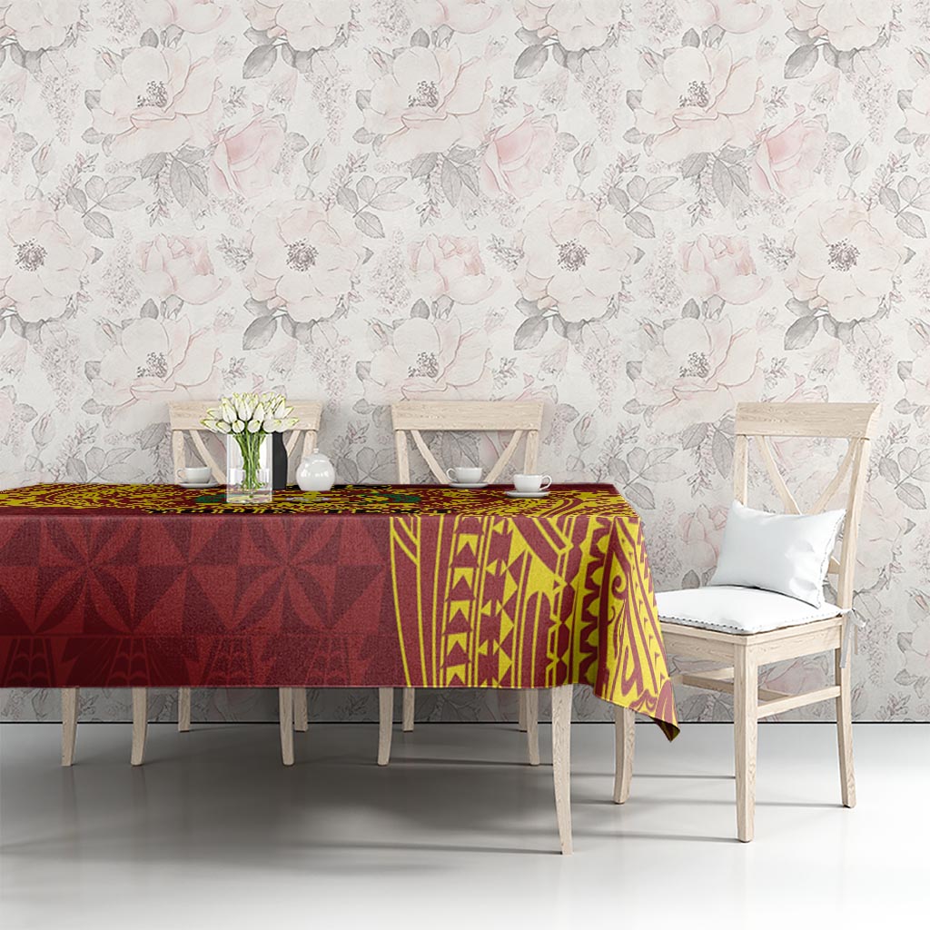 Personalised Tonga Vava'u High School Tablecloth Since 1985 Special Kupesi Pattern LT9 - Polynesian Pride