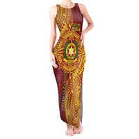 Personalised Tonga Vava'u High School Tank Maxi Dress Since 1985 Special Kupesi Pattern LT9 Women Red - Polynesian Pride