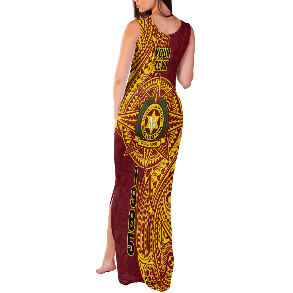 Personalised Tonga Vava'u High School Tank Maxi Dress Since 1985 Special Kupesi Pattern LT9 - Polynesian Pride