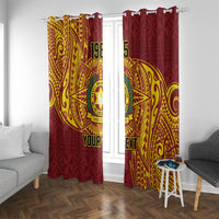 Personalised Tonga Vava'u High School Window Curtain Since 1985 Special Kupesi Pattern LT9 With Grommets Red - Polynesian Pride