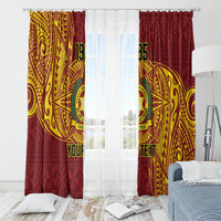 Personalised Tonga Vava'u High School Window Curtain Since 1985 Special Kupesi Pattern LT9 - Polynesian Pride