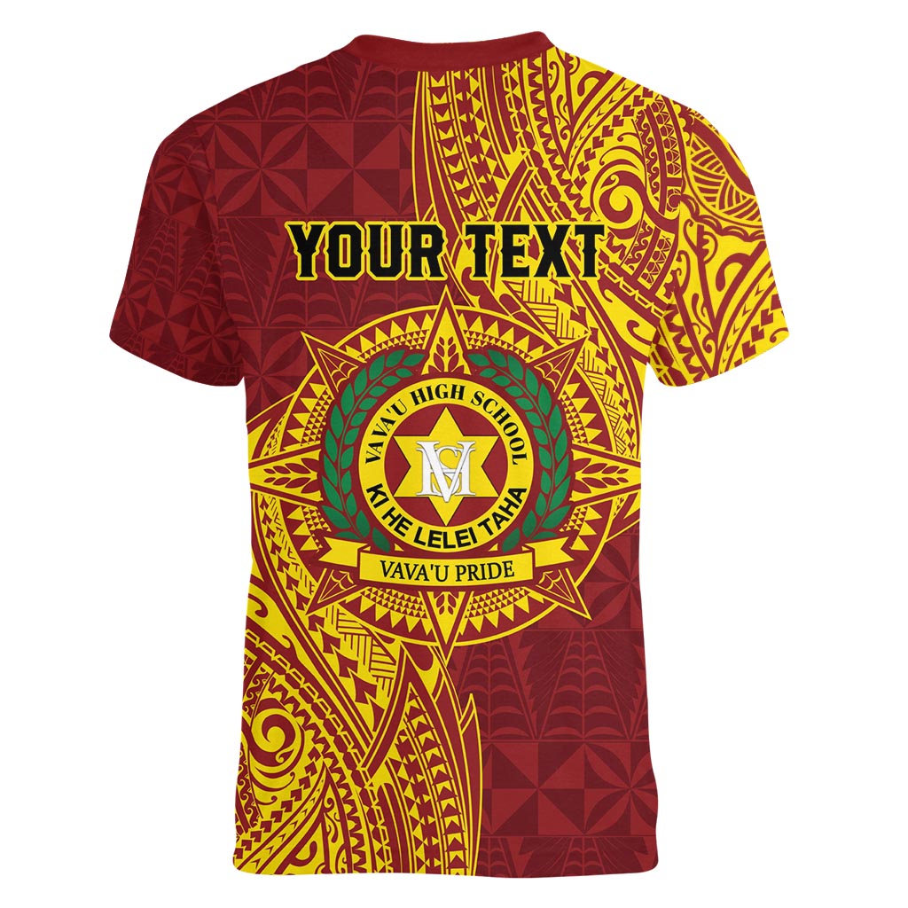 Personalised Tonga Vava'u High School Women V-Neck T-Shirt Since 1985 Special Kupesi Pattern LT9 - Polynesian Pride