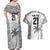 Custom Fiji Rugby Couples Matching Off Shoulder Maxi Dress and Hawaiian Shirt History Champions World Cup 7s - White