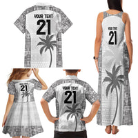 Custom Fiji Rugby Family Matching Tank Maxi Dress and Hawaiian Shirt History Champions World Cup 7s - White