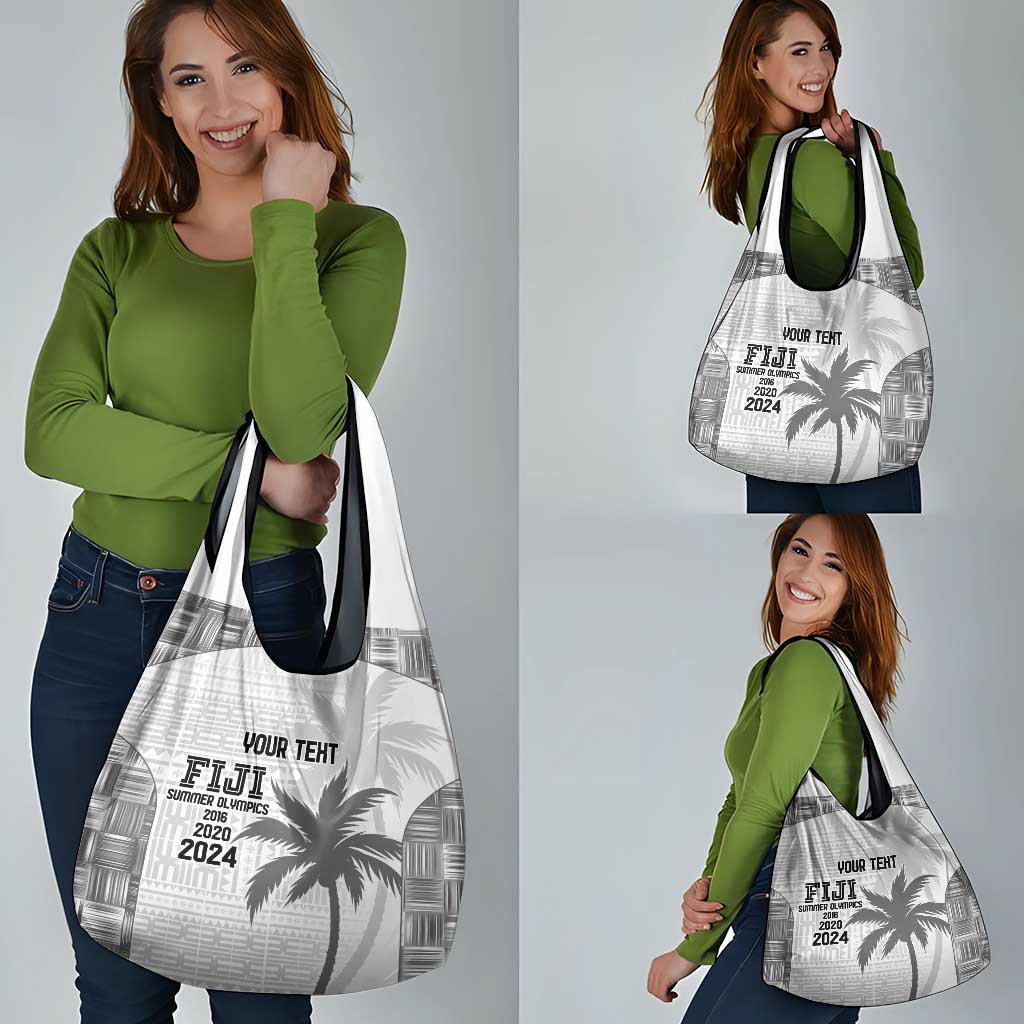 Custom Fiji Rugby Grocery Bag History Champions World Cup 7s - White