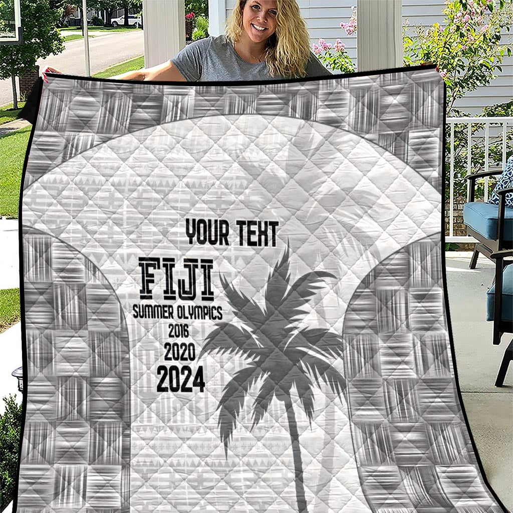 Custom Fiji Rugby Quilt History Champions World Cup 7s - White