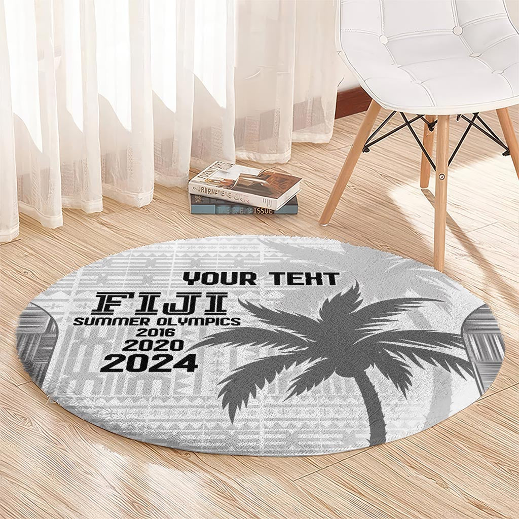 Custom Fiji Rugby Round Carpet History Champions World Cup 7s - White