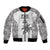 Custom Fiji Rugby Sleeve Zip Bomber Jacket History Champions World Cup 7s - White