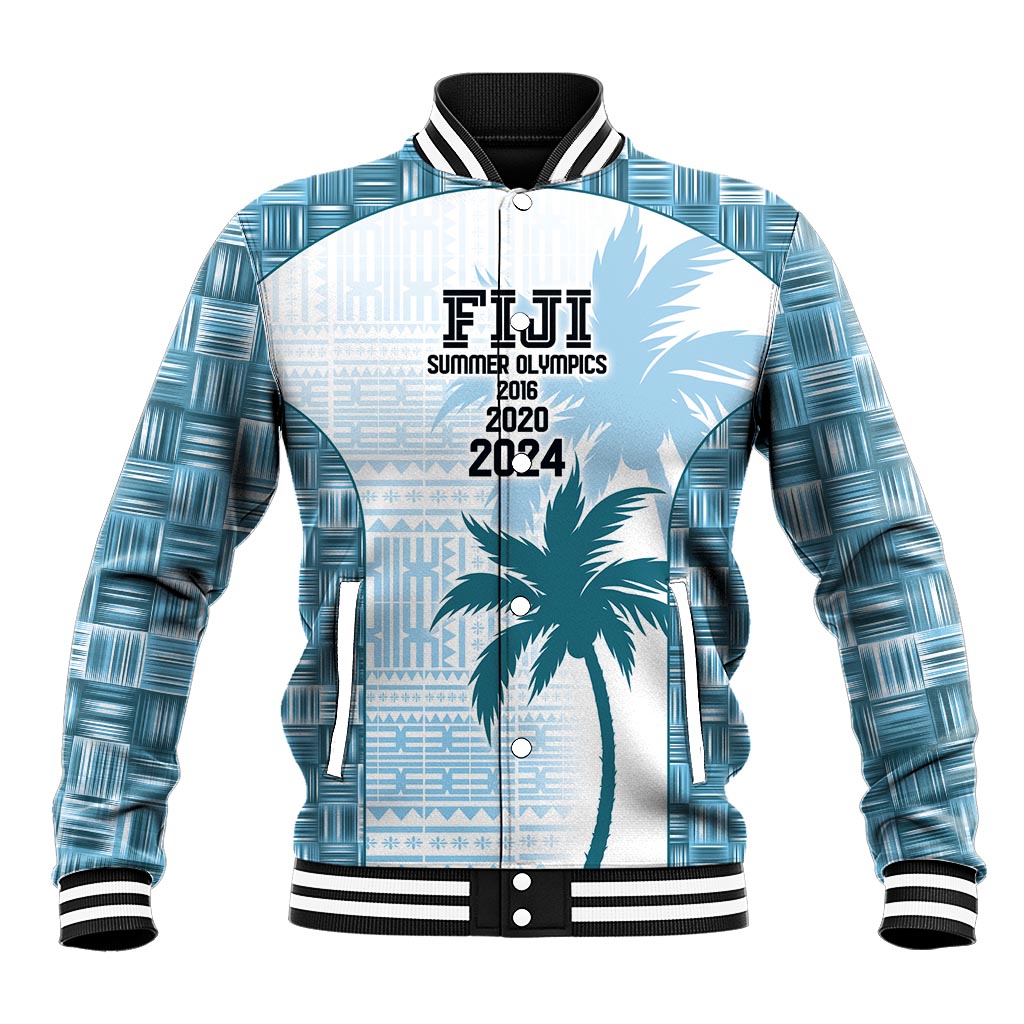 Custom Fiji Rugby Baseball Jacket History Champions World Cup 7s - Bllue