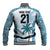 Custom Fiji Rugby Baseball Jacket History Champions World Cup 7s - Bllue